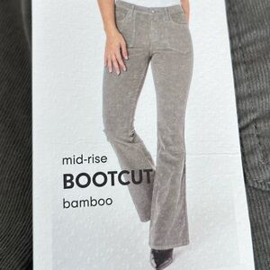 NWT Regeneration Bamboo Grey Corduroy Mid-Rise Bootcut Pants Size 1/25